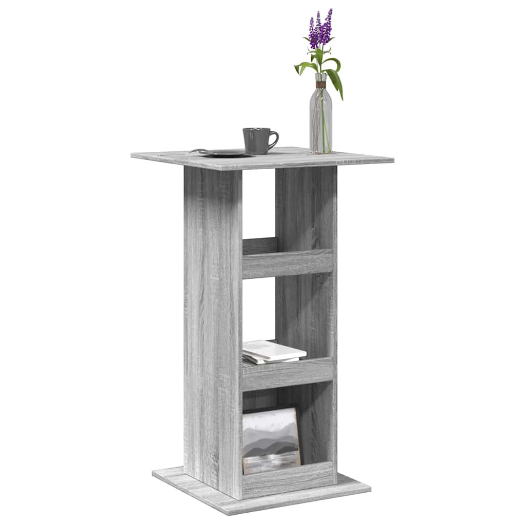 vidaXL Bartisch mit Ablagen Grau Sonoma 60x60x102 cm Holzwerkstoff