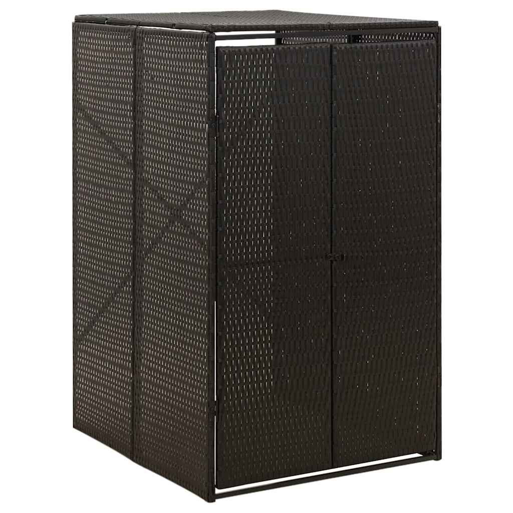 vidaXL Mülltonnenbox für 1 Tonne Schwarz 70x80x117 cm Poly Rattan