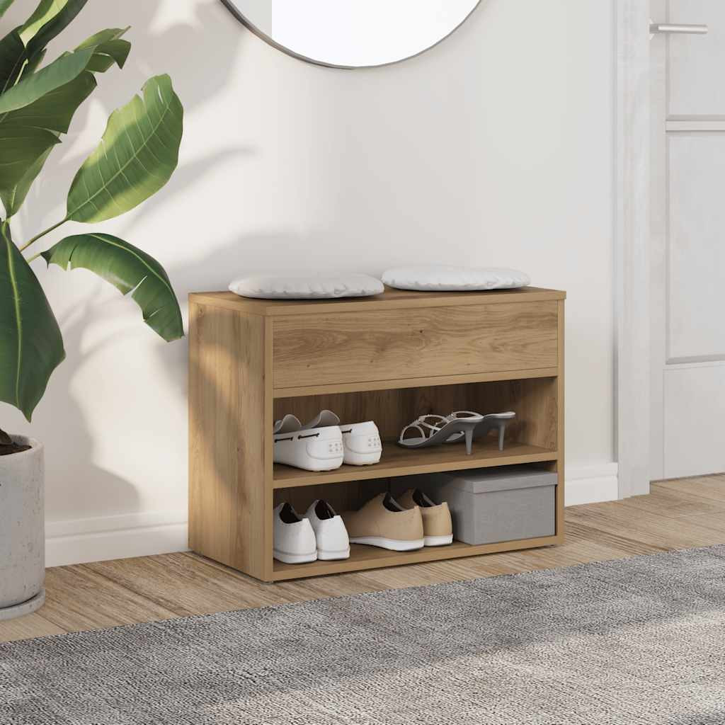 vidaXL Schuhbank Artisan-Eiche 60x30x45 cm Holzwerkstoff