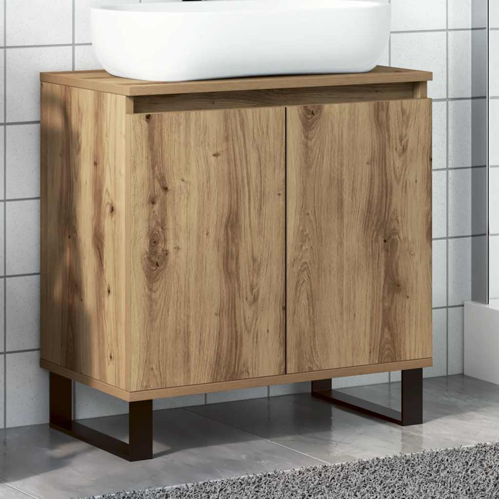 vidaXL Badschrank Artisan-Eiche 58x33x60 cm Holzwerkstoff