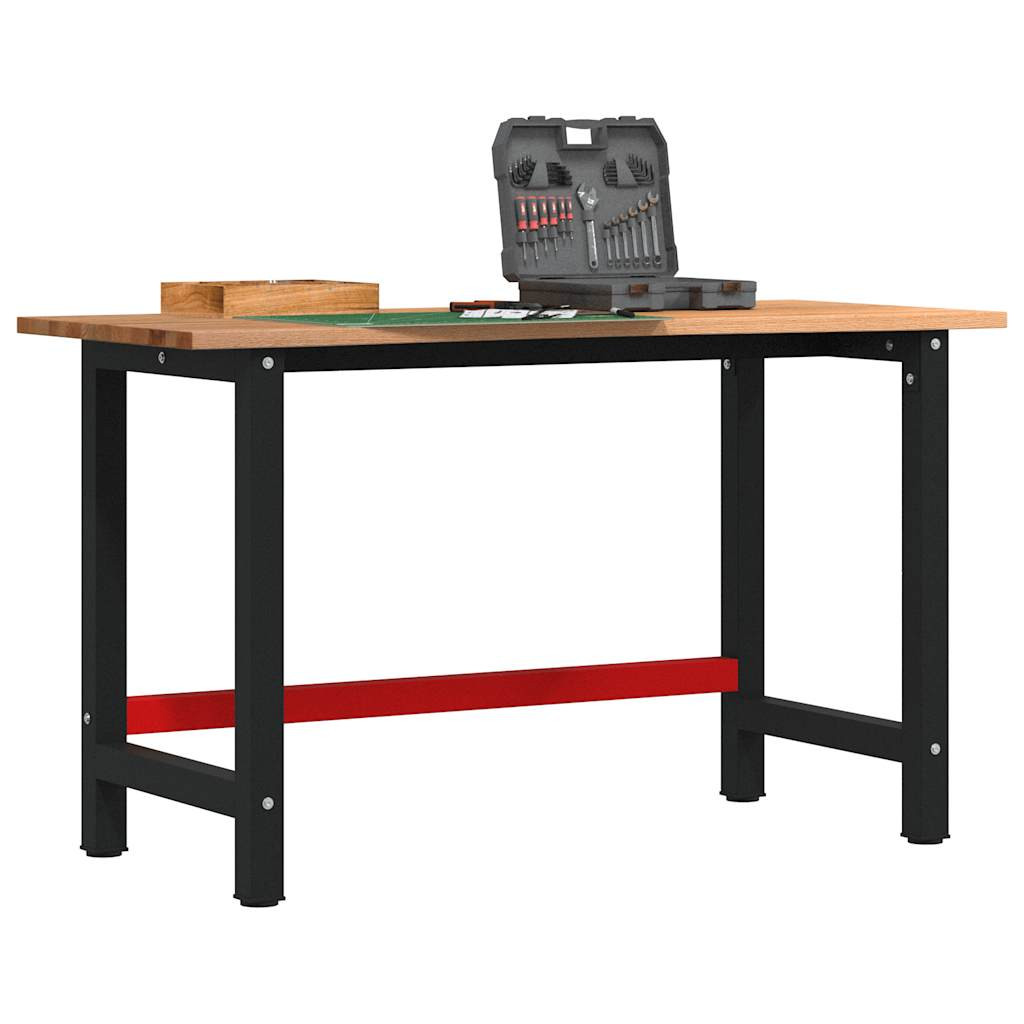 vidaXL Werkbank Hellbraun 140x60x81,5 cm Massivholz Eiche