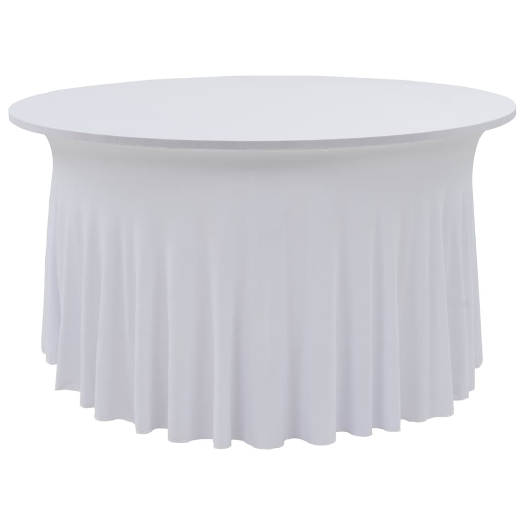 vidaXL 2 Stück Stretch-Tischdecken mit Rand Weiß 120x74 cm