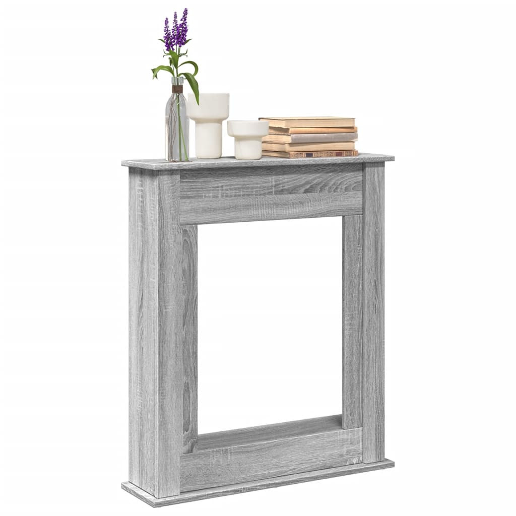 vidaXL Kaminumrandung Grau Sonoma 75x20x87,5 cm Holzwerkstoff
