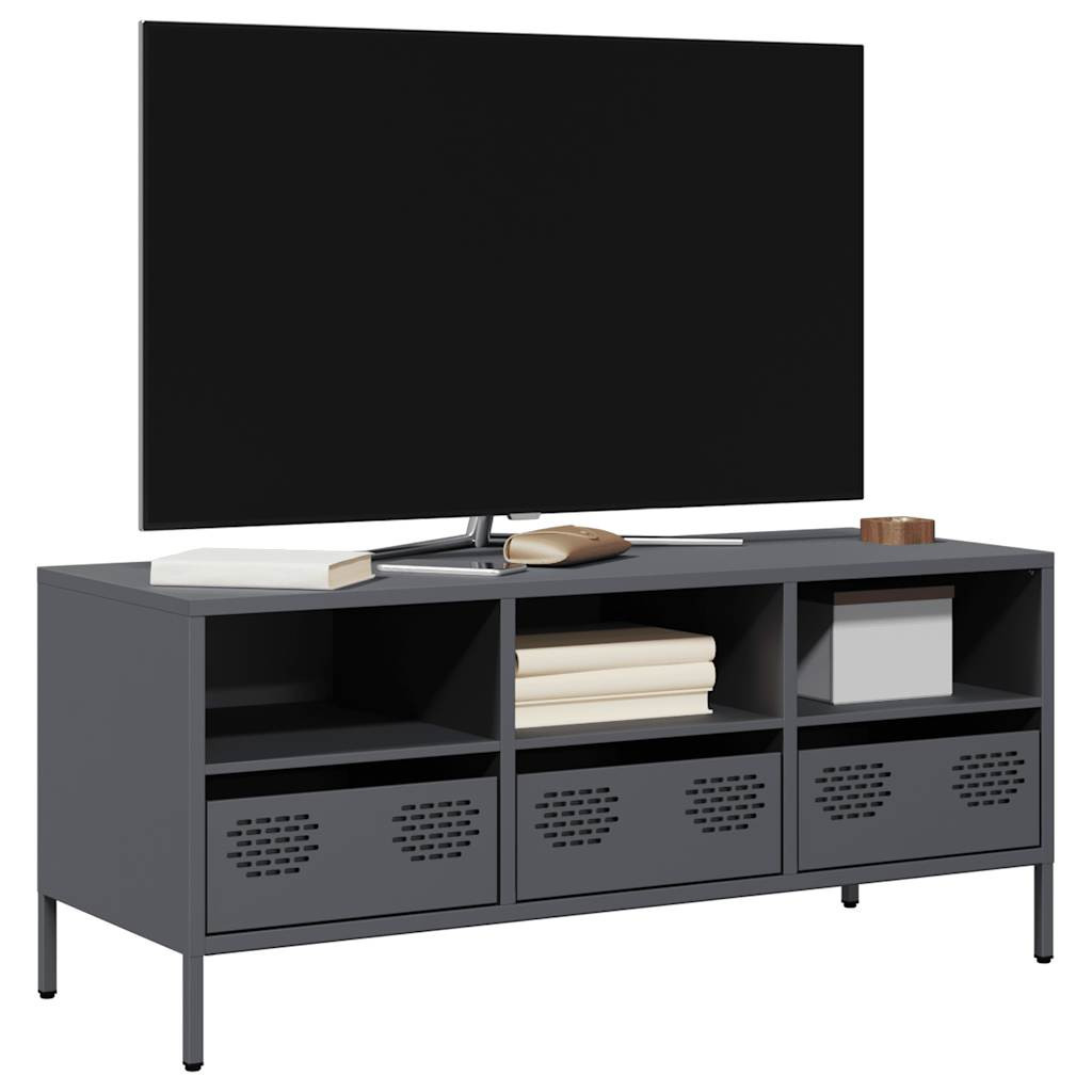 vidaXL TV-Schrank Anthrazit 101,5x39x43,5 cm Kaltgewalzter Stahl