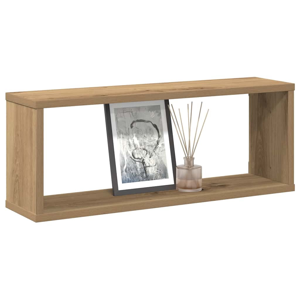 vidaXL Würfel-Wandregale 2 Stk. Artisan-Eiche 60x15x23 Holzwerkstoff