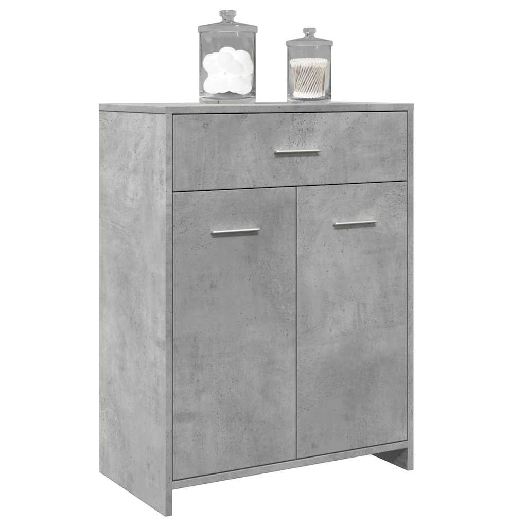 vidaXL Badezimmerschrank Betongrau 60x33x80 cm Holzwerkstoff