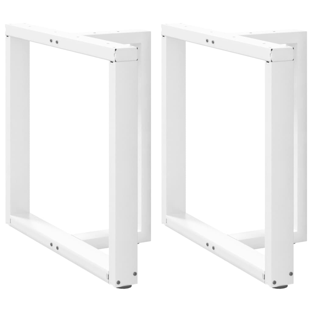 vidaXL Esstischbeine T-Form 2 Stk. Weiß 80x35x(72-73) cm Stahl