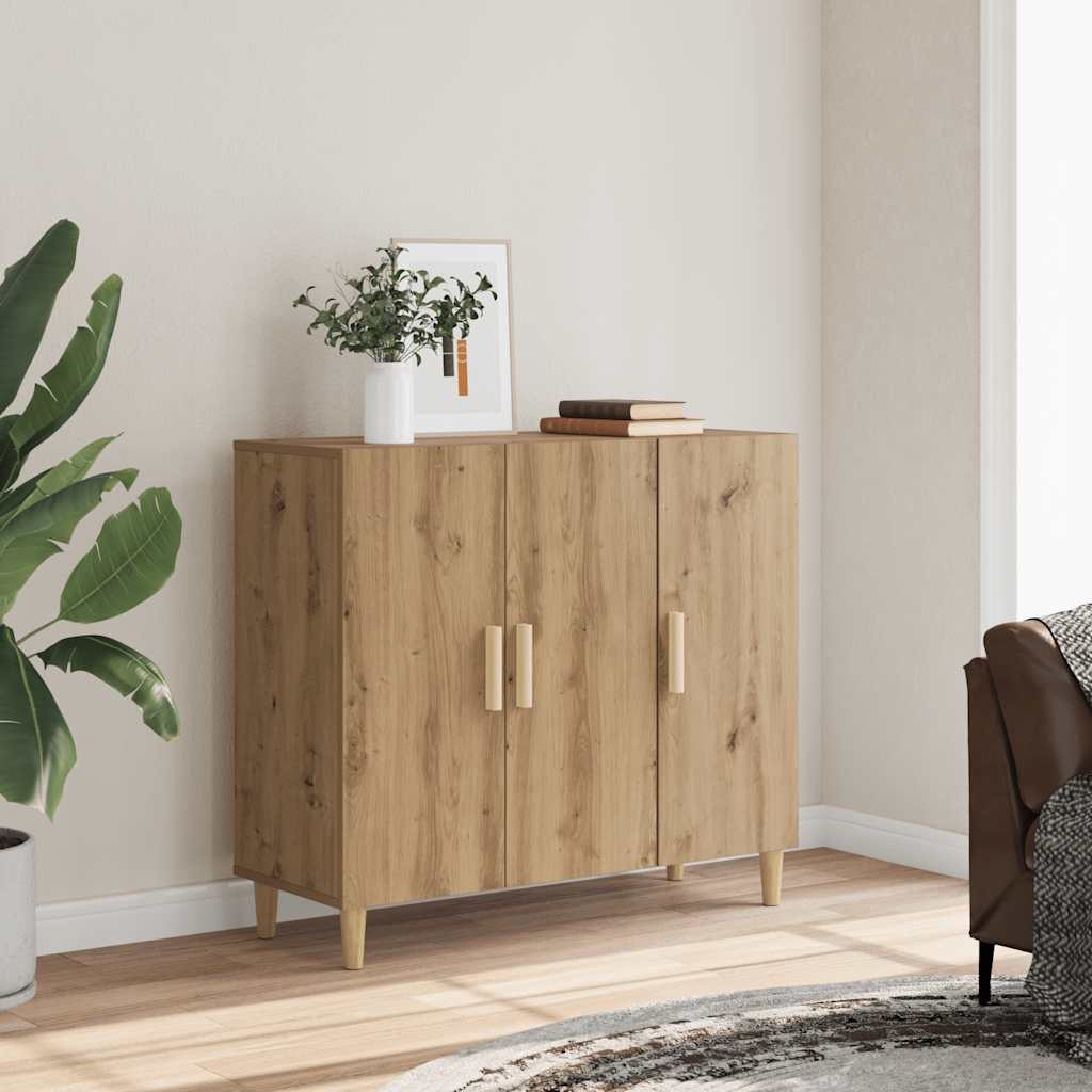vidaXL Sideboard Artisan-Eiche 90x34x80 cm Holzwerkstoff