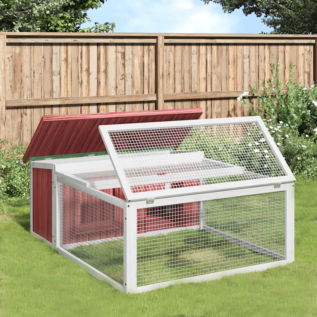 vidaXL Kaninchenstall Mokka 117,5x97x47,5 cm Massivholz Kiefer