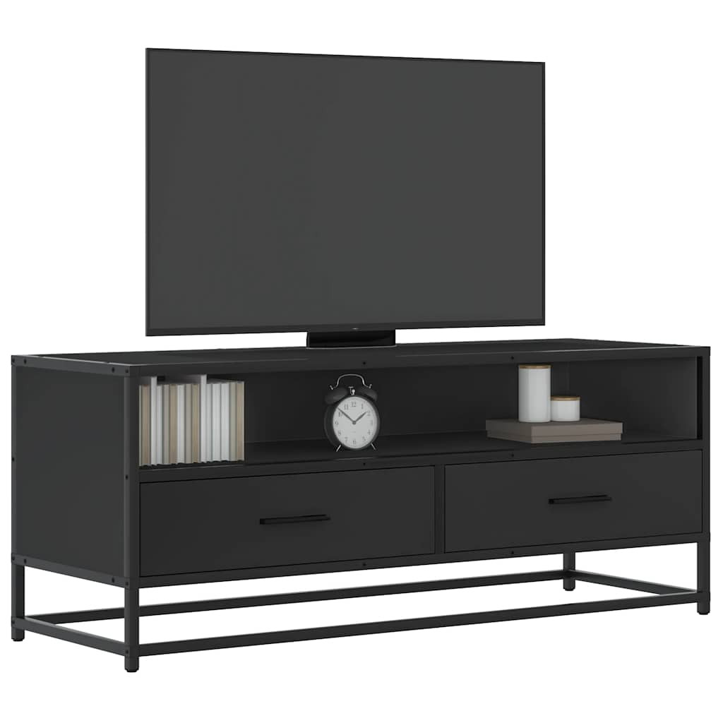 vidaXL TV-Schrank Schwarz 100x34,5x40 cm Holzwerkstoff und Metall