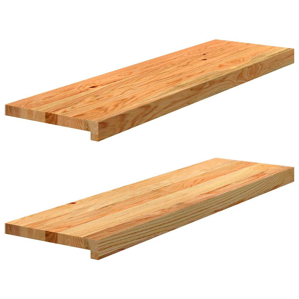 vidaXL Fensterbänke 2 Stk. Hellbraun 90x30x2 cm Massivholz Eiche