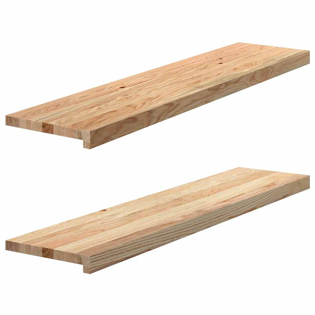 vidaXL Fensterbänke 2 Stk. Unbehandelt 110x30x2 cm Massivholz Eiche