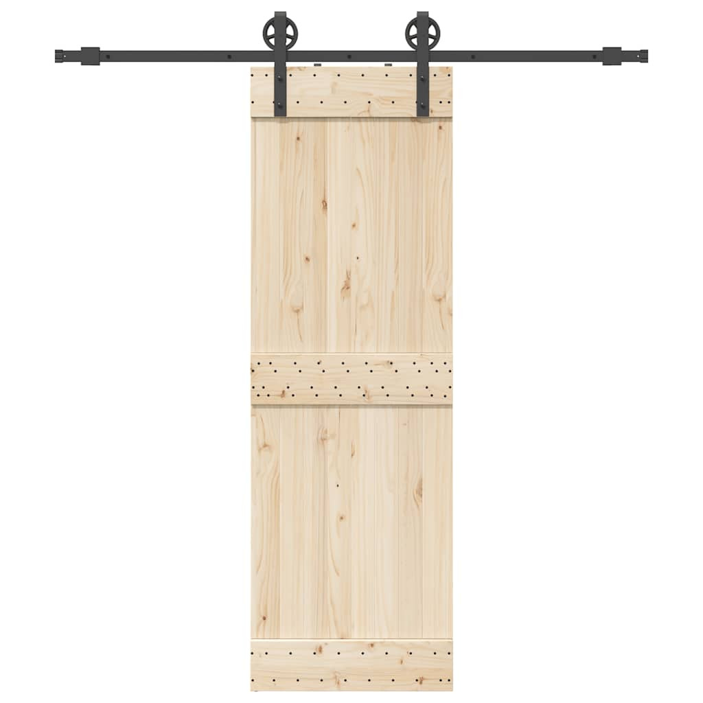 vidaXL Schiebetürbeschlag-Set 200 cm Stahl Schwarz