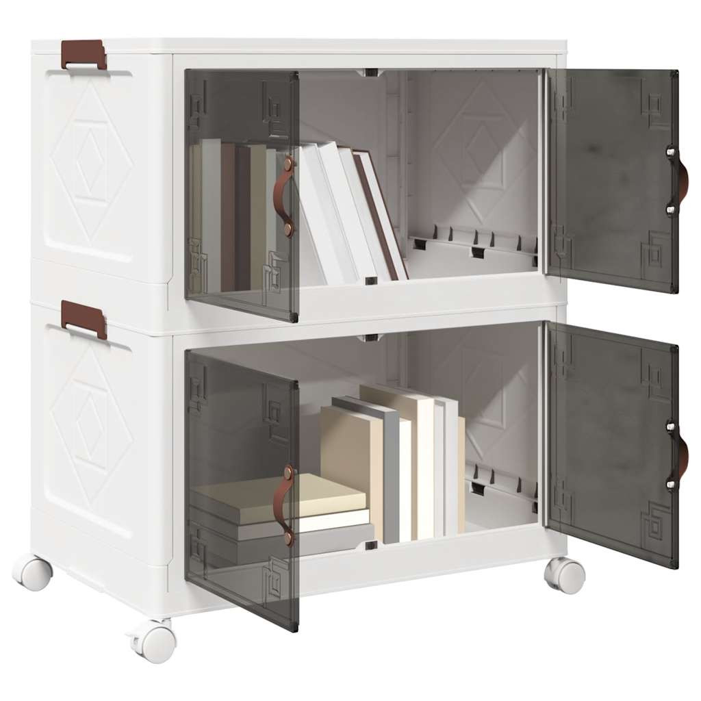 vidaXL Aufbewahrungsbox mit Rädern Stapelbar 2-stöckig 75 L 64x40x76cm