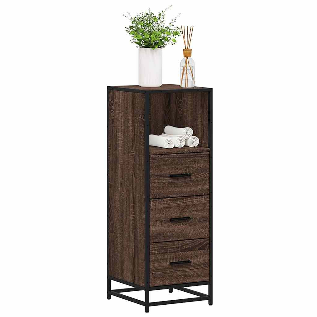 vidaXL Badschrank Braun Eichen-Optik 35x37,5x100 cm Holzwerkstoff