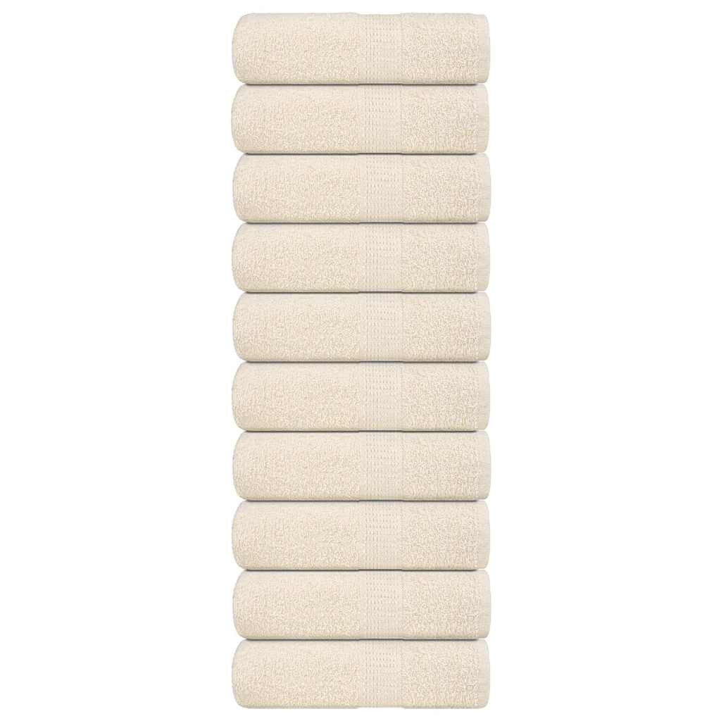 vidaXL Waschtücher FROGN 10 Stk. Creme 30x30 cm 360 g/m²
