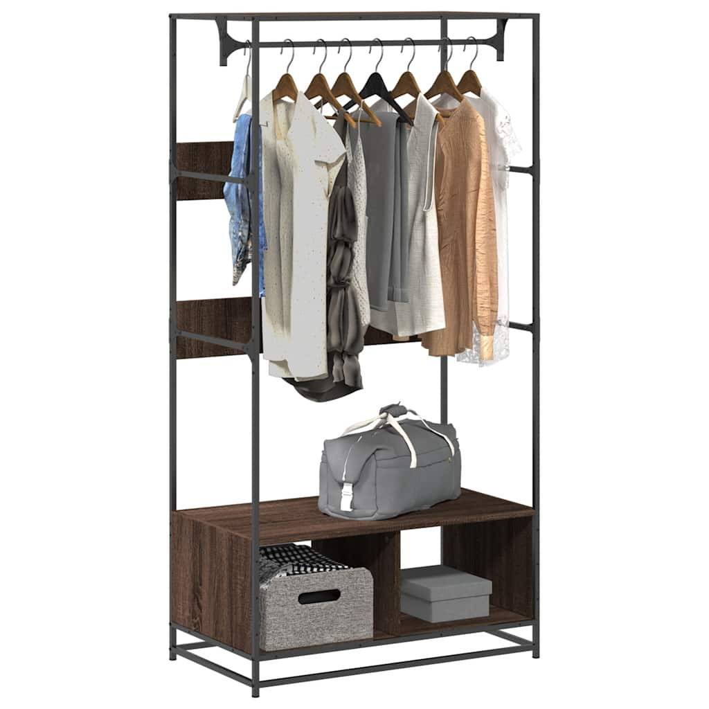 vidaXL Kleiderständer Braun Eichen-Optik 90x50x180 cm Holzwerkstoff