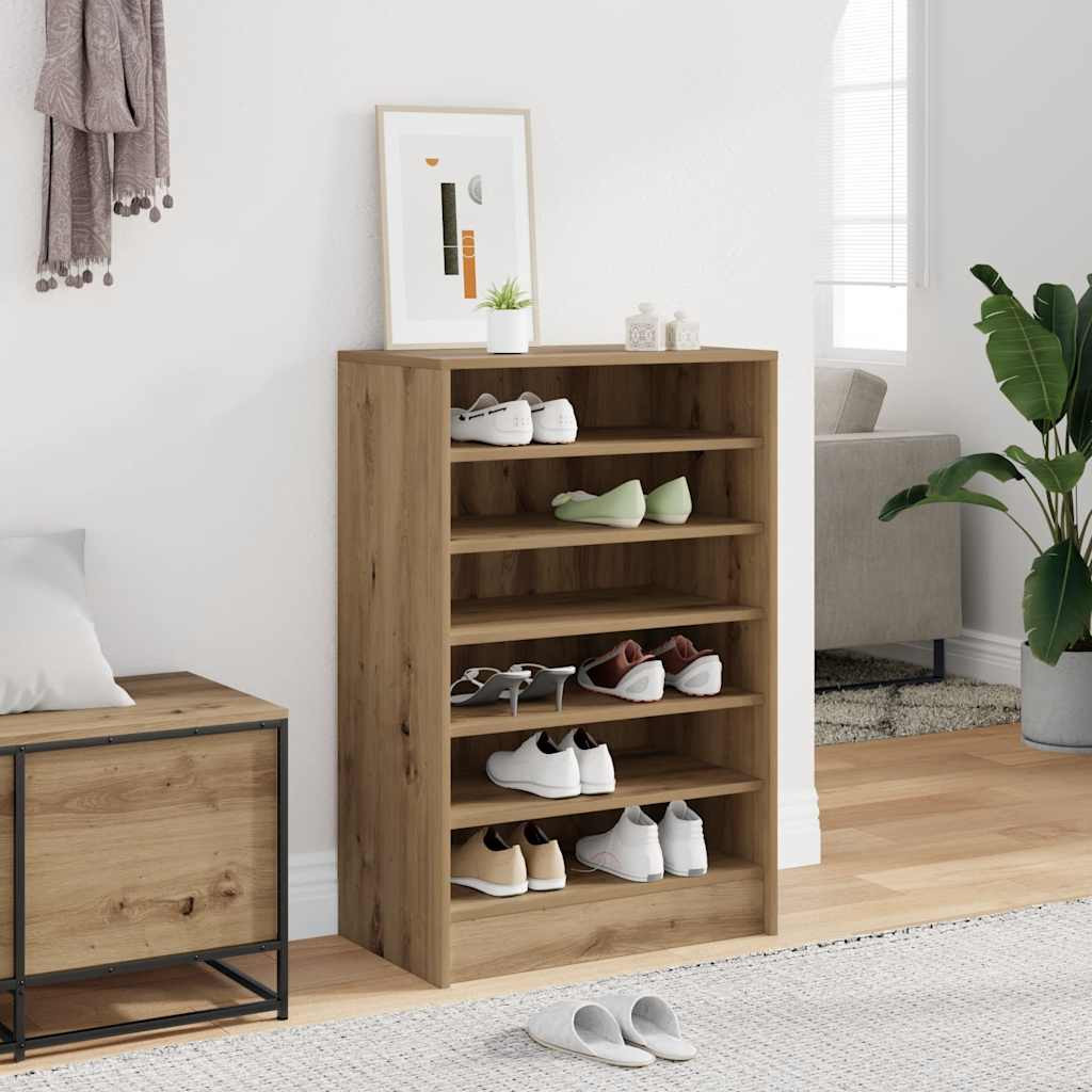 vidaXL Schuhschrank Artisan-Eiche 60x35x92 cm Holzwerkstoff