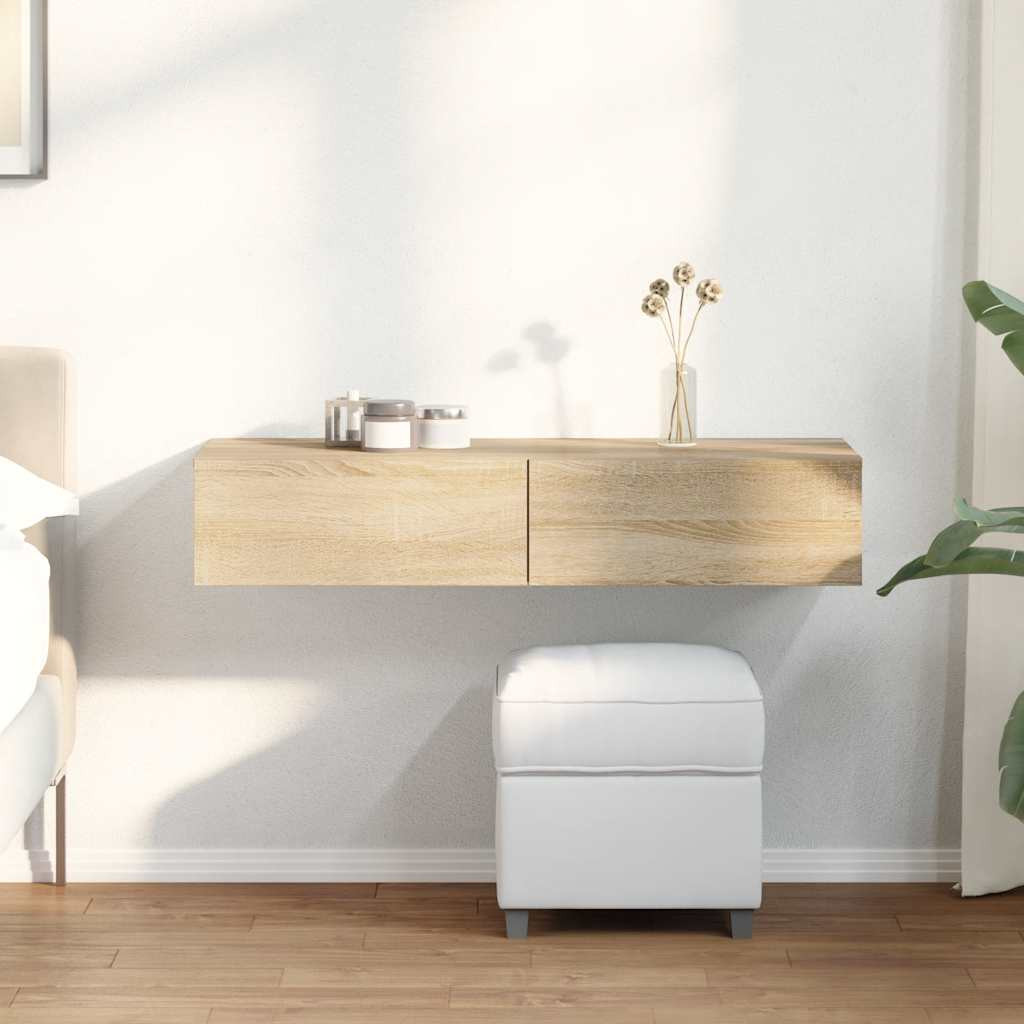vidaXL Wandregal mit Schubladen Sonoma-Eiche 100x36x19cm Holzwerkstoff