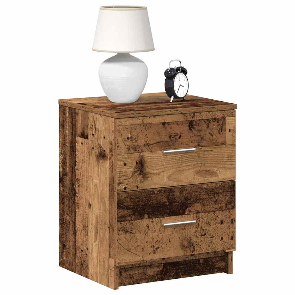 vidaXL Nachttische 2 Stk. mit 2 Schubladen Altholz-Optik 40x36x50 cm