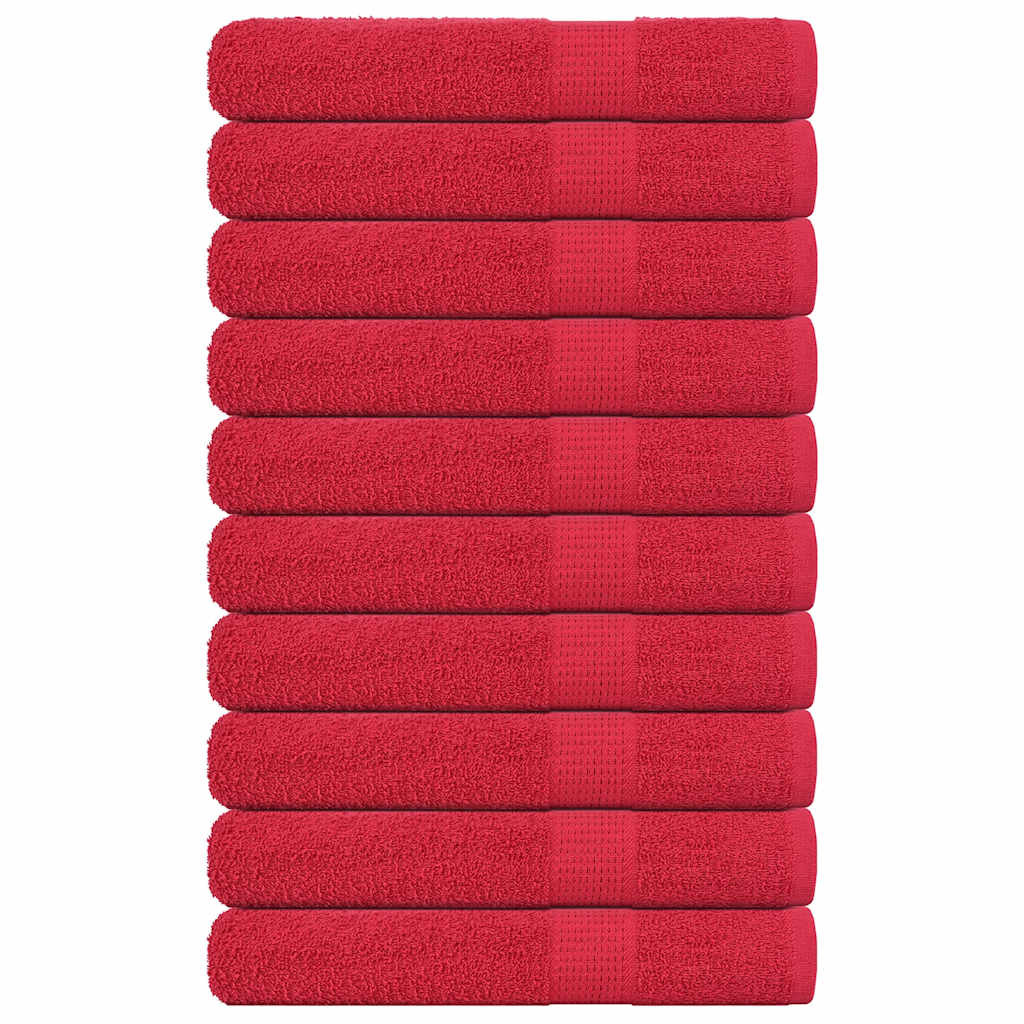 vidaXL Handtücher FROGN 10 Stk. Rot 100x200 cm 360 g/m²