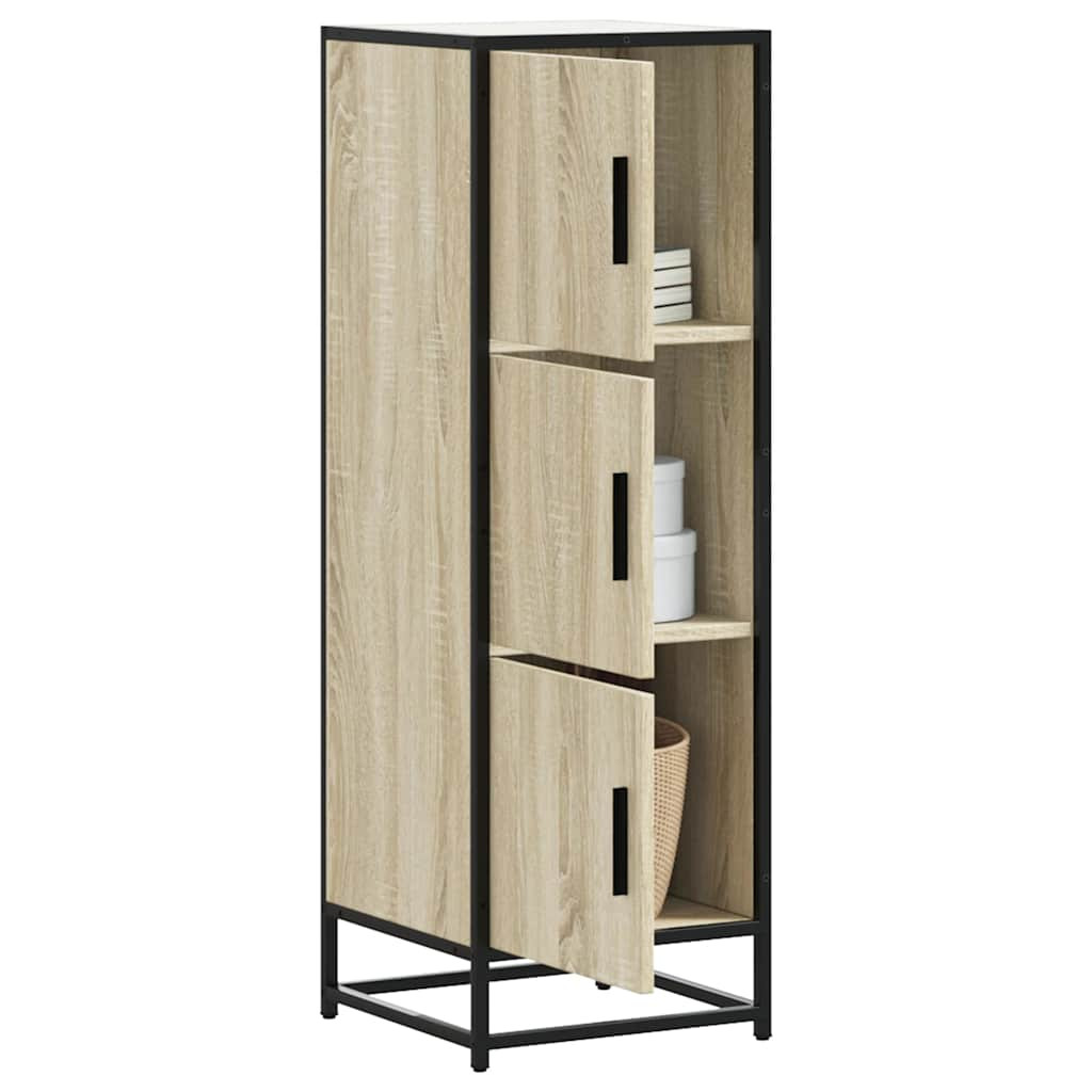 vidaXL Highboard Sonoma-Eiche 35,5x35x106,5 cm Holzwerkstoff Metall