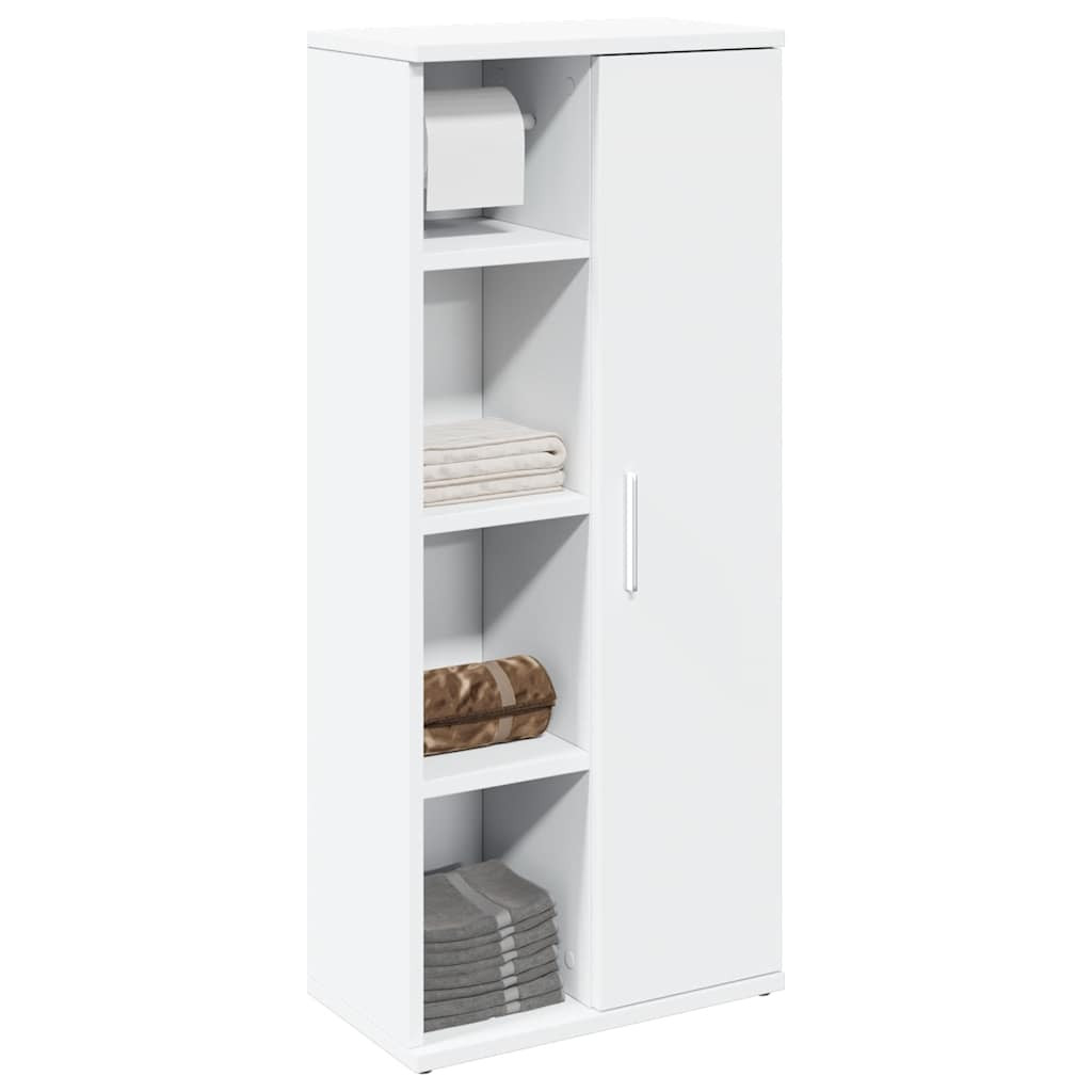 vidaXL Badezimmerschrank mit Rollenhalter Weiß 39x22x90 cm