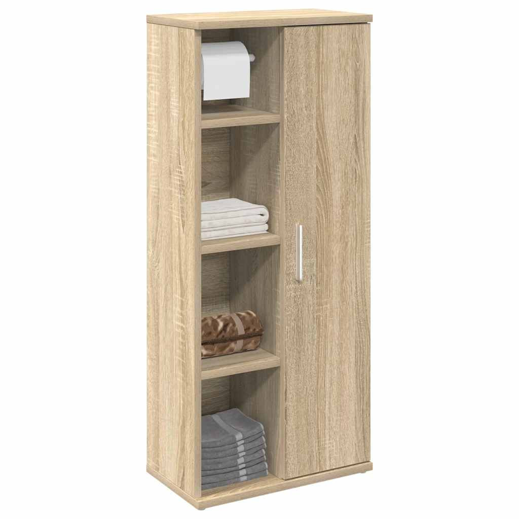 vidaXL Badezimmerschrank mit Rollenhalter Sonoma-Eiche 39x22x90 cm