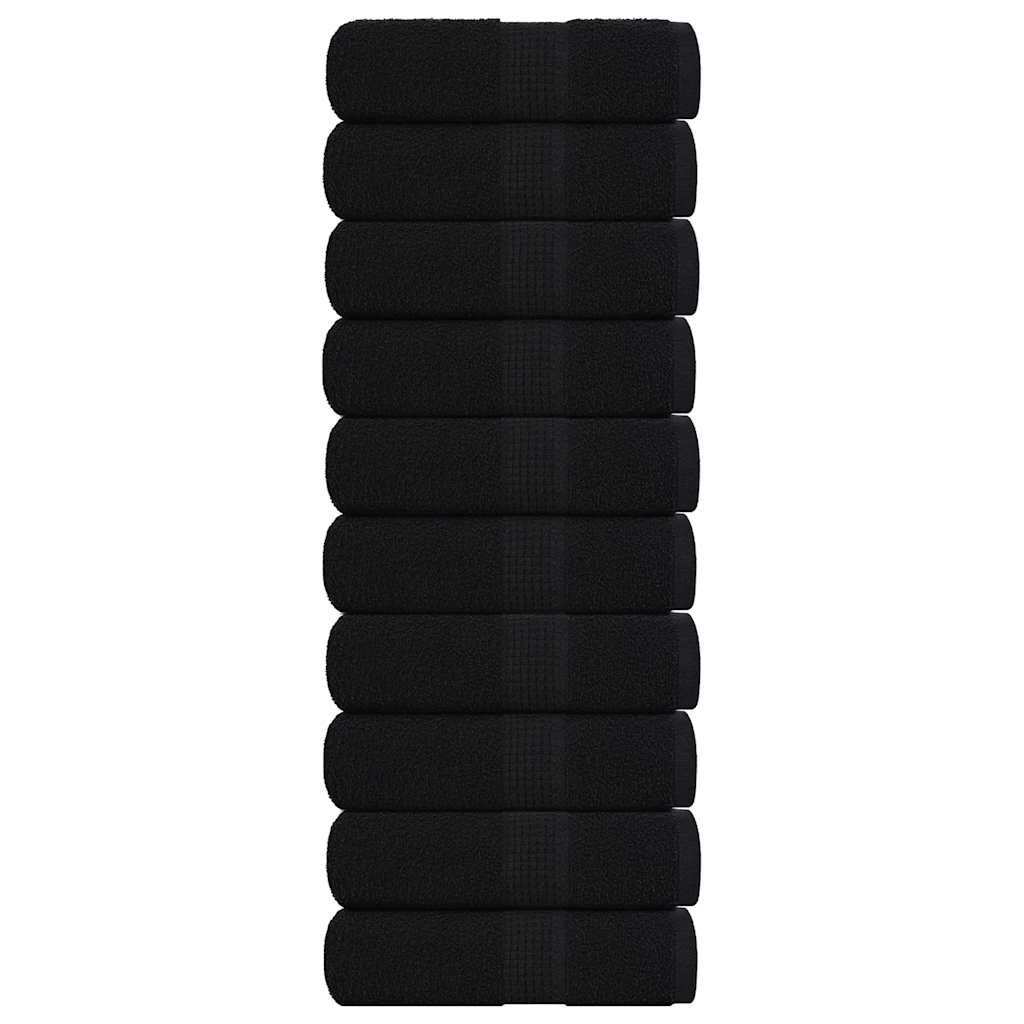 vidaXL Gästetücher FROGN 10 Stk. Schwarz 30x50 cm 360 g/m²