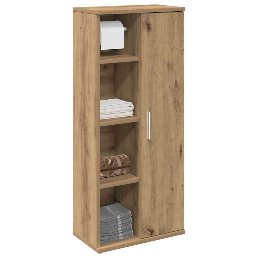 vidaXL Badezimmerschrank mit Rollenhalter Artisan-Eiche 39x22x90 cm