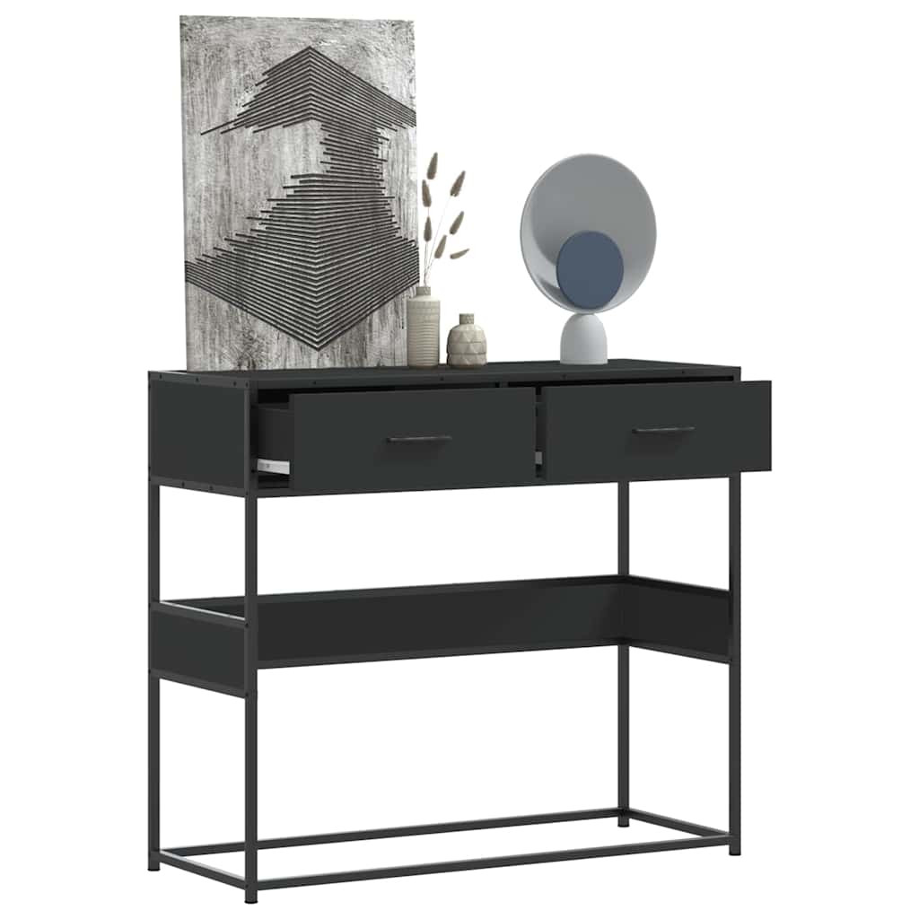 vidaXL Konsolentisch Schwarz 90x35x80 cm Holzwerkstoff