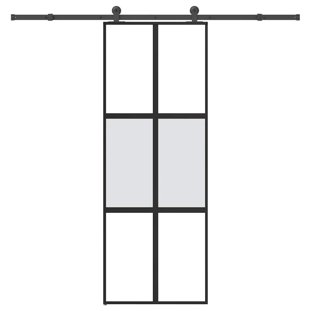 vidaXL Schiebetür mit Beschlag 76x205 cm Hartglas & Aluminium