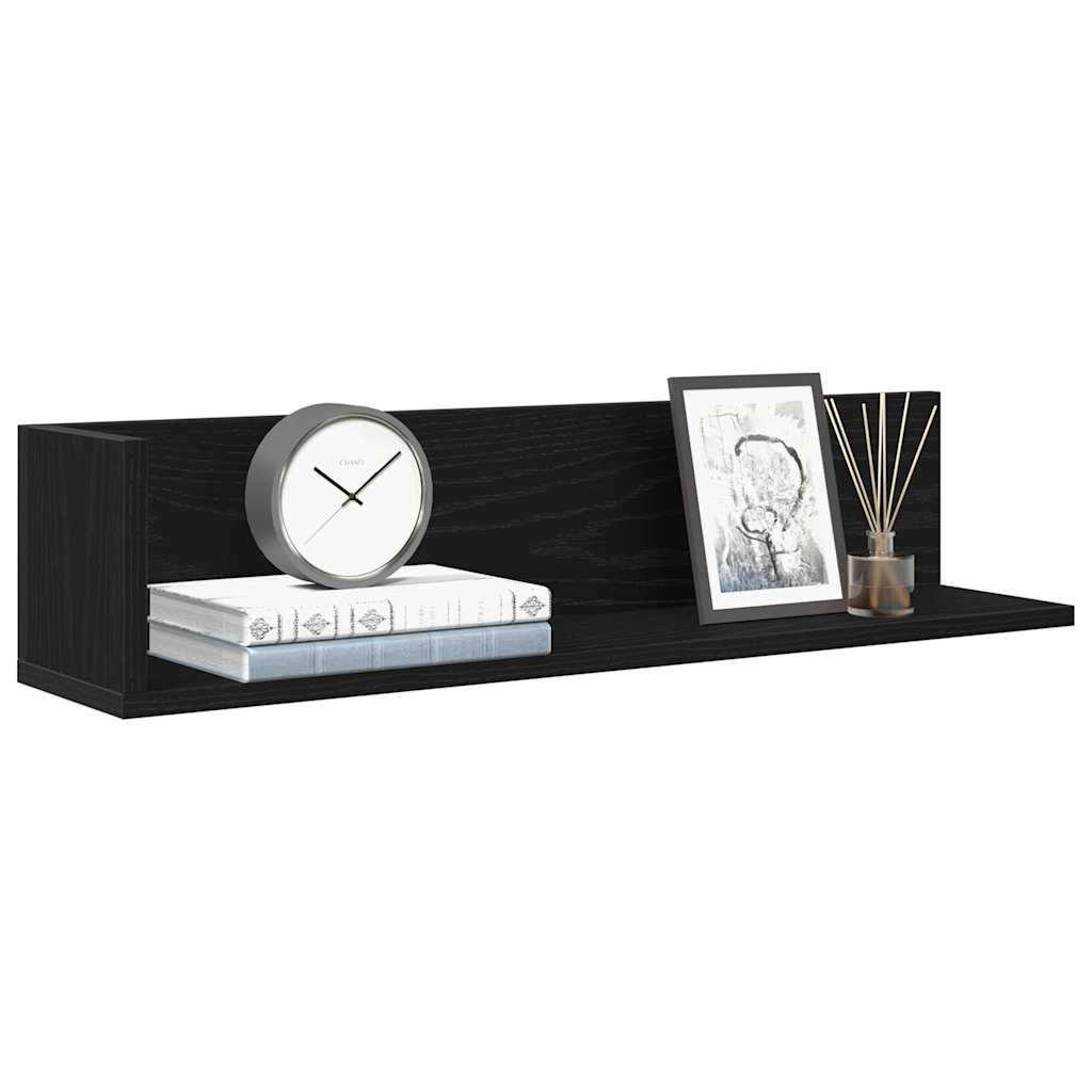 vidaXL Wandregale 2 Stk. Schwarz 75x16,5x16,5 cm Holzwerkstoff