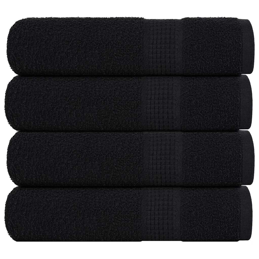 vidaXL Duschtücher FROGN 4 Stk. Schwarz 70x140 cm 360 g/m²