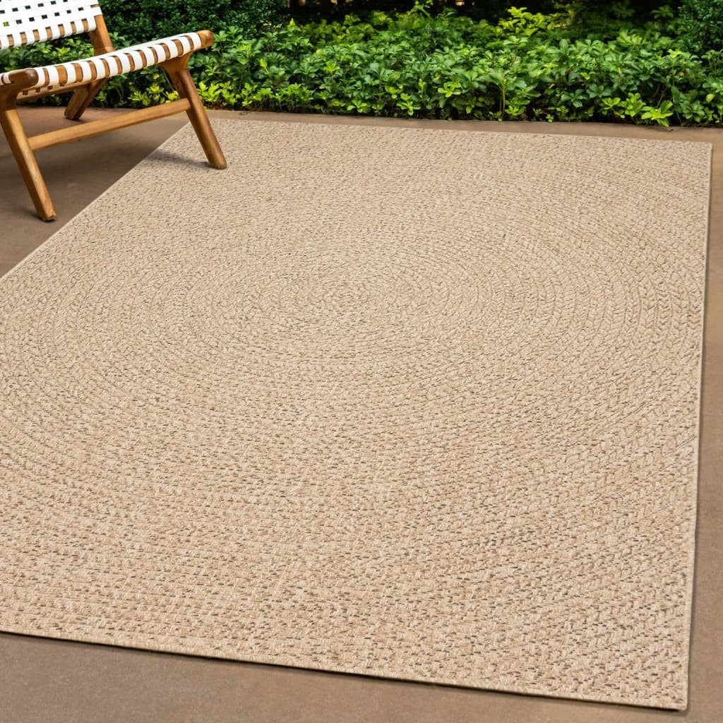 vidaXL Teppich ZIZUR 240x340 cm Jute-Optik Indoor und Outdoor