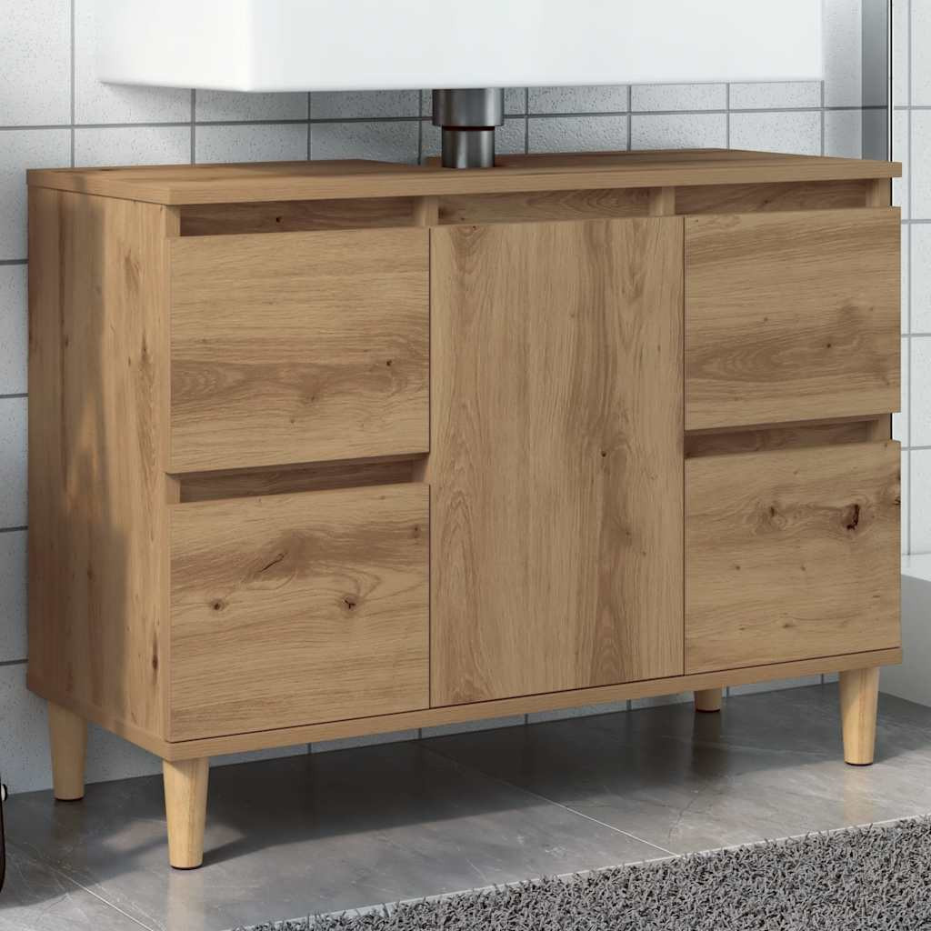 vidaXL Waschbeckenunterschrank Artisan-Eiche 80x33x60 cm Holzwerkstoff