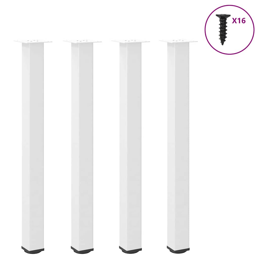 vidaXL Bartischbeine 4 Stk. Weiß 90-92 cm Stahl