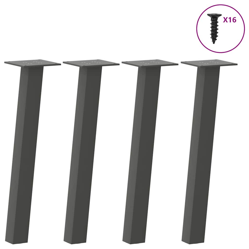 vidaXL Couchtischbeine 4 Stk. Anthrazit 42 cm Stahl