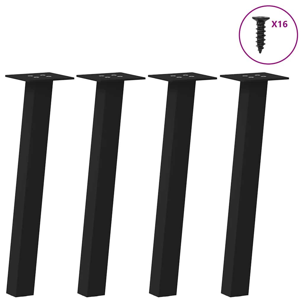 vidaXL Couchtischbeine 4 Stk. Schwarz 30 cm Stahl