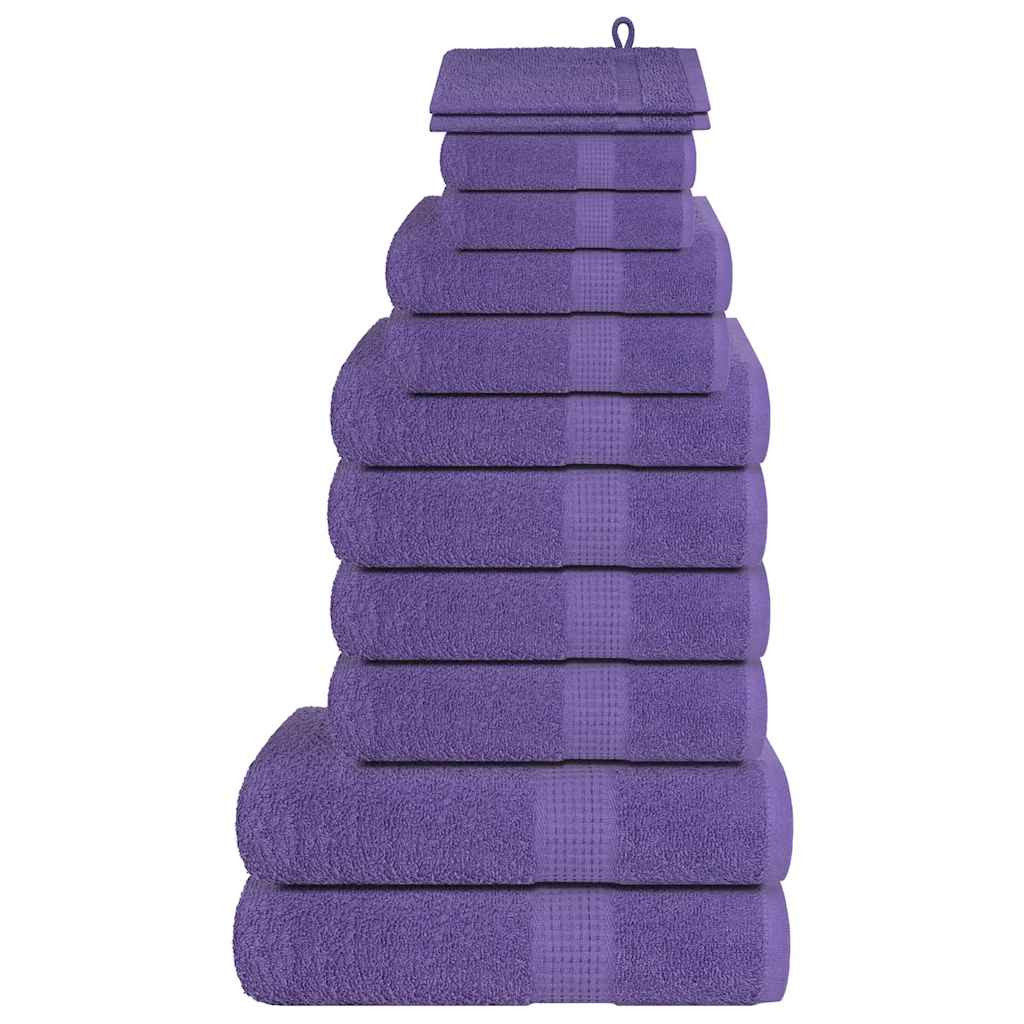 vidaXL 12-tlg. Handtuch-Set FROGN Lila 360 g/m²