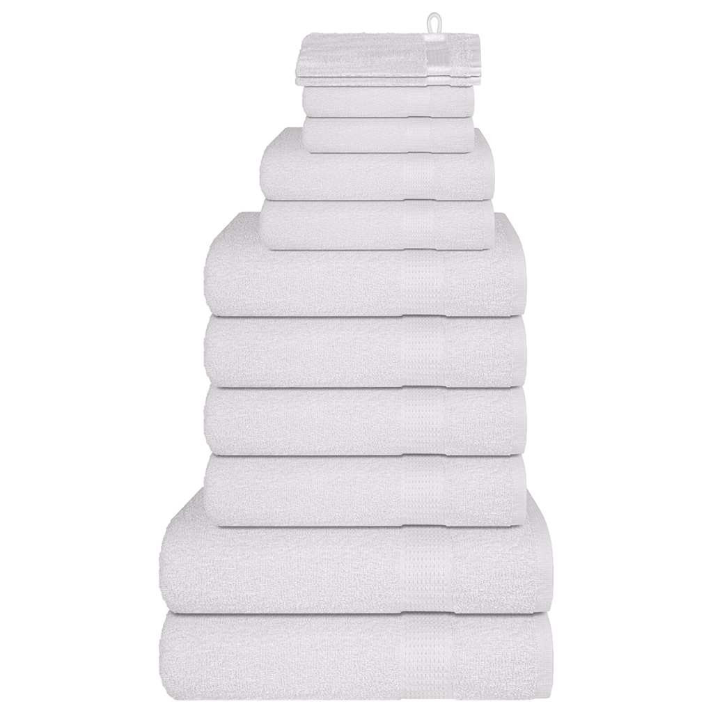 vidaXL 12-tlg. Handtuch-Set FROGN Weiß 360 g/m²