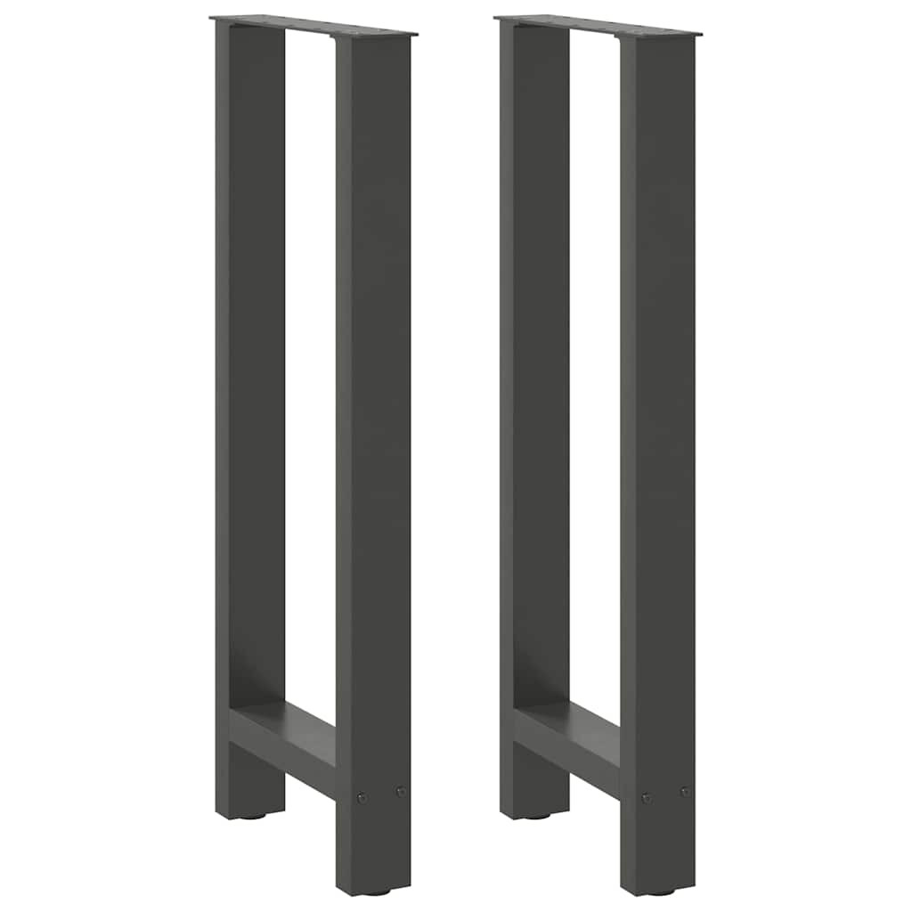 vidaXL Bartischbeine Anthrazit 2 Stk. 40x(100-101) cm Stahl