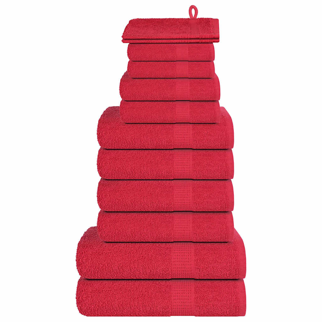 vidaXL 12-tlg. Handtuch-Set FROGN Rot 360 g/m²