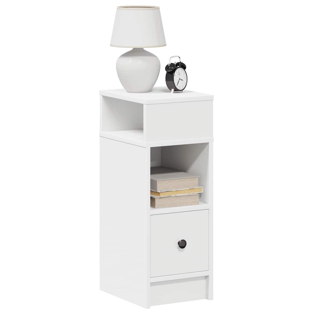 vidaXL Nachttische 2 Stk. mit Schublade Weiß 25x31x66 cm