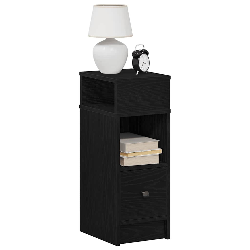 vidaXL Nachttische 2 Stk. mit Schublade Schwarz 25x31x66 cm