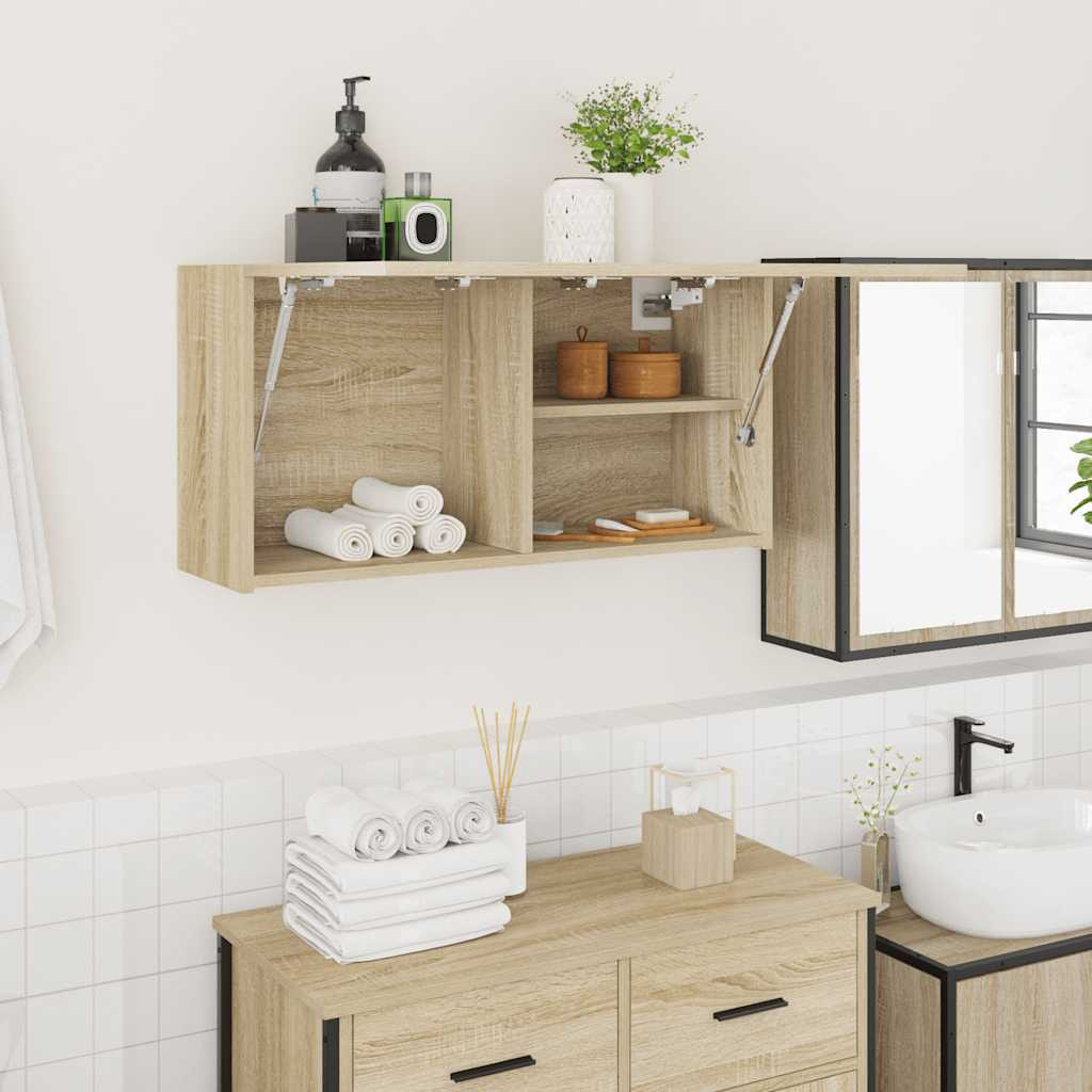 vidaXL Bad-Wandschrank Sonoma-Eiche 80x25x40 cm Holzwerkstoff