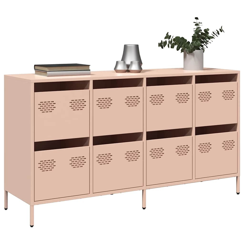 vidaXL Sideboard Rosa 135x39x73,5 cm Kaltgewalzter Stahl