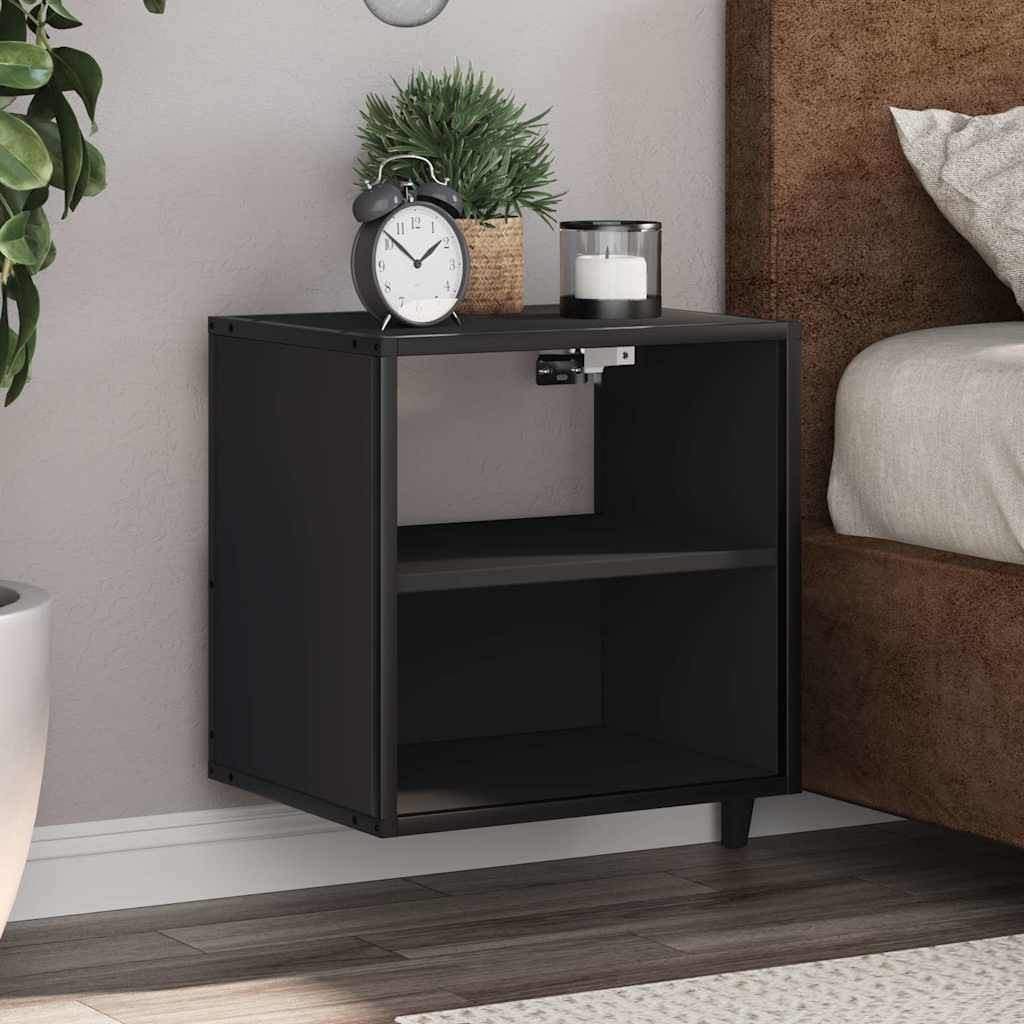 vidaXL Wand-Nachttisch Schwarz 40x31x39,5 cm