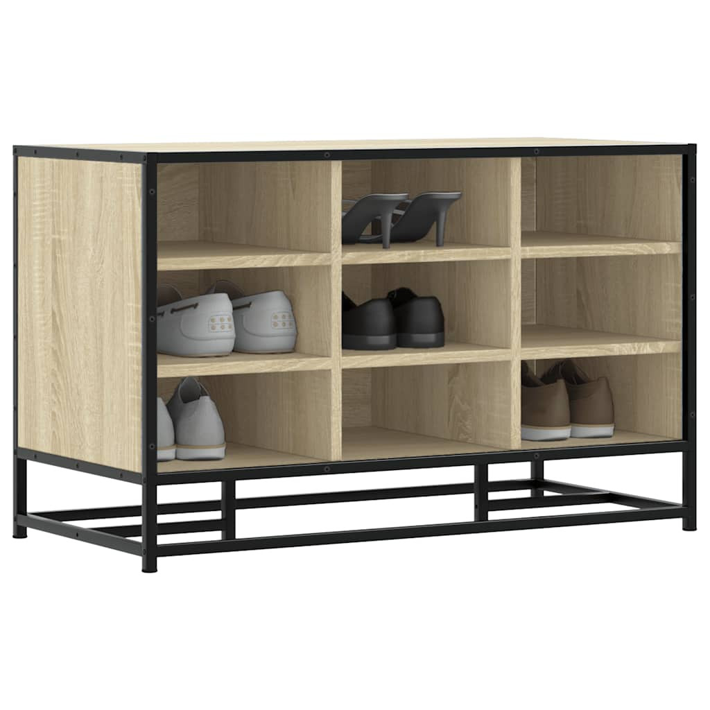 vidaXL Schuhbank Sonoma-Eiche 84x40x53,5 cm Holzwerkstoff und Metall