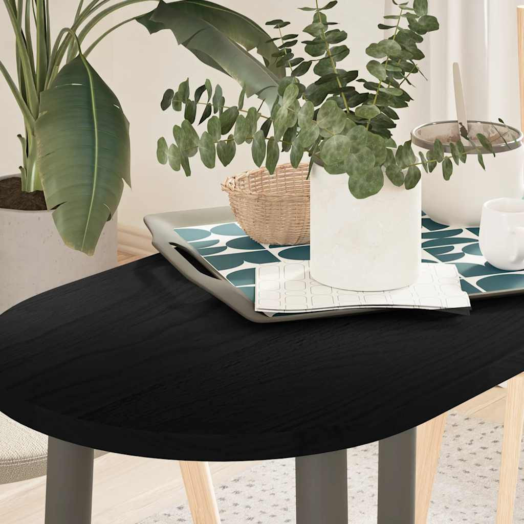 vidaXL Tischplatte Dunkelbraun 80x40x2 cm Massivholz Eiche Oval